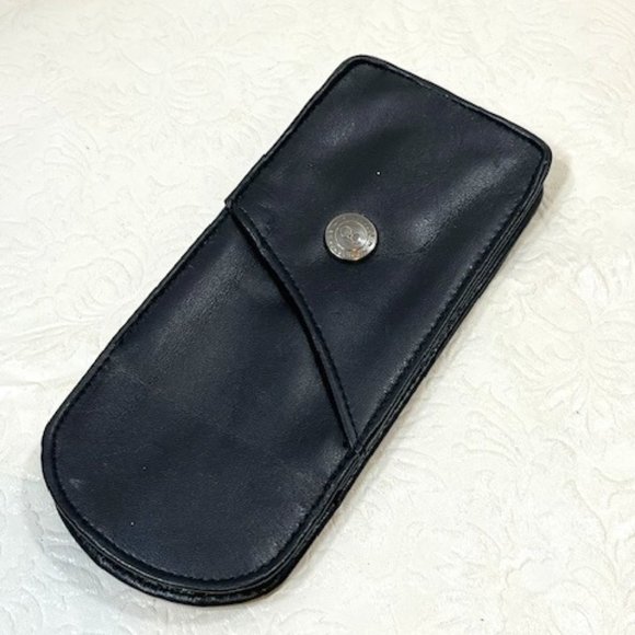 Morgenthal Frederics Soft Pouch Black Leather Eyewear Case 3"x6.75" - Picture 1 of 9